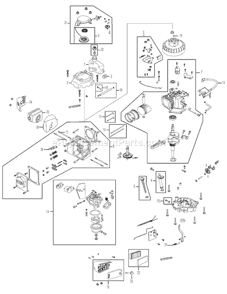 Page B Diagram and Parts List for 12A-26MB755 2006 Yard Man Lawn Mower